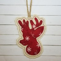 ITH Rudolph Christmas Ornament Applique Design